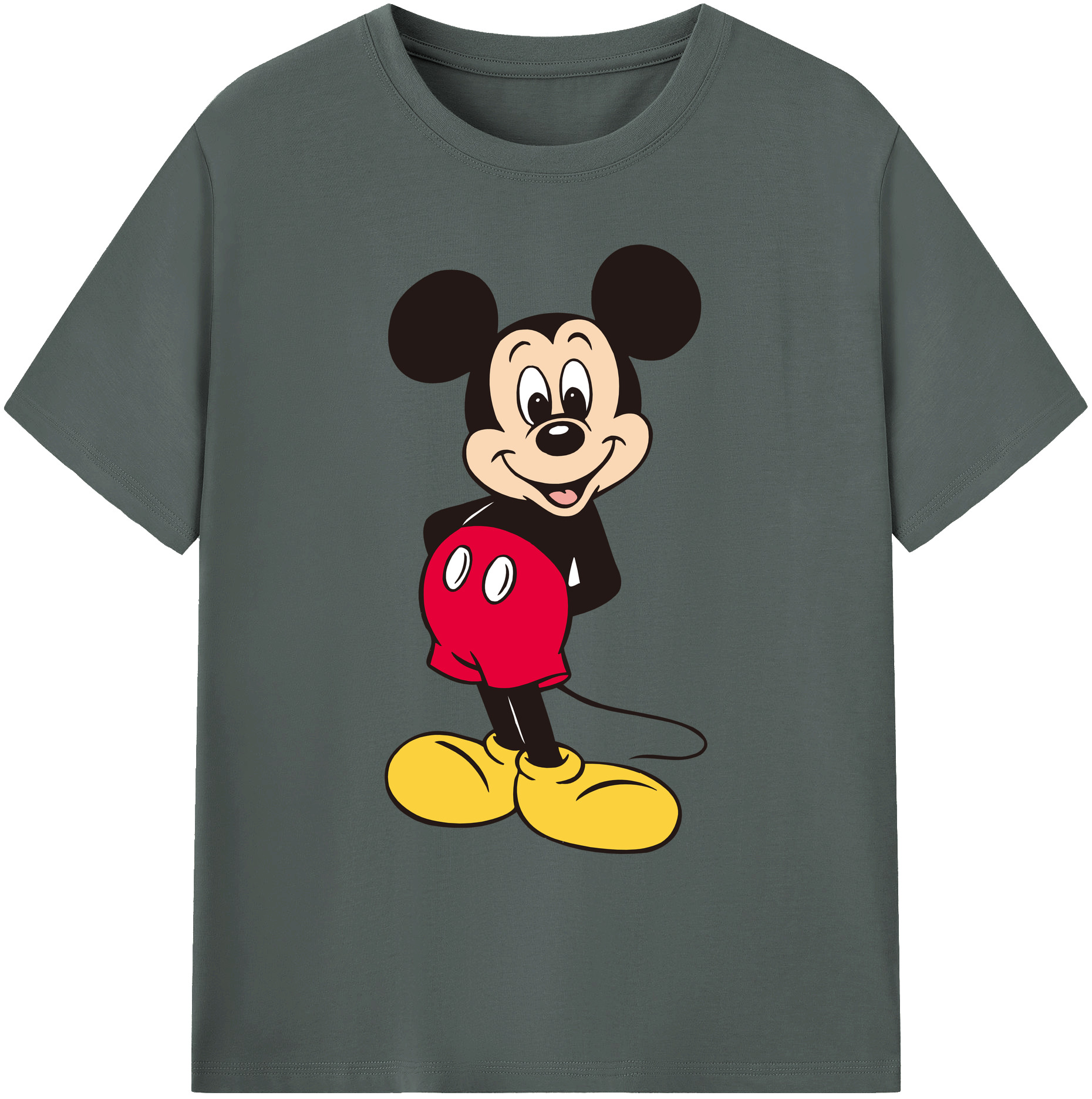 ミッキーマウス Mickey Mouse 綿100％ メンズ半袖Tシャツ｜肌触りやわらか＆通気性